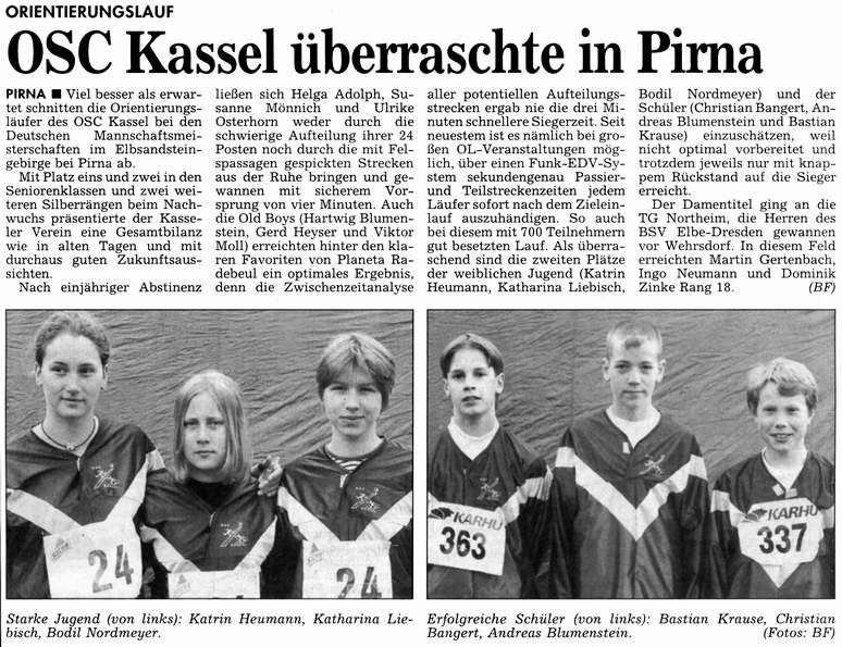 OL: OSC Kassel berraschte in Pirna