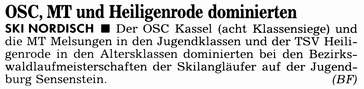 Ski-LL: OSC, MT und Heiligenrode dominierten