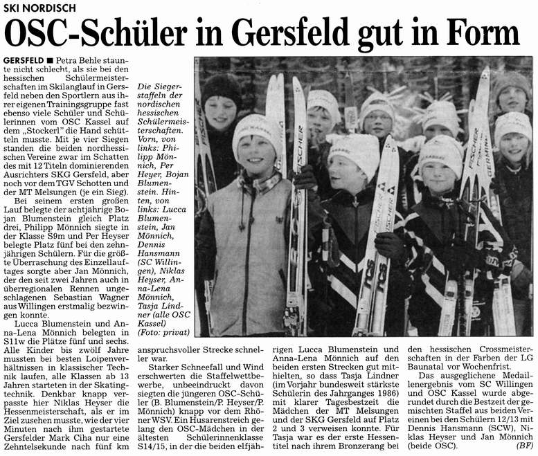 Ski-LL: OSC-Schler in Gersfeld gut in Form