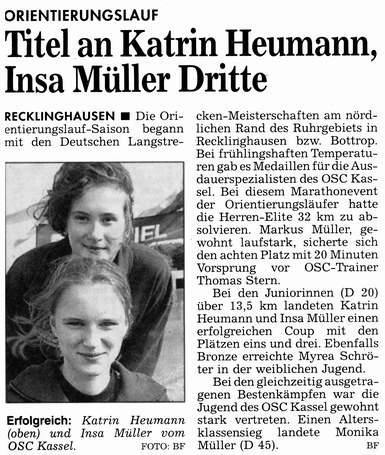 OL: Titel an Katrin Heumann, Insa Mller Dritte