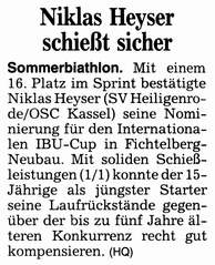SB: Niklas Heyser schiet sicher