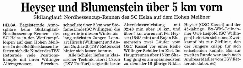 Ski-LL: Heyser und Blumenstein ber 5 km vorn