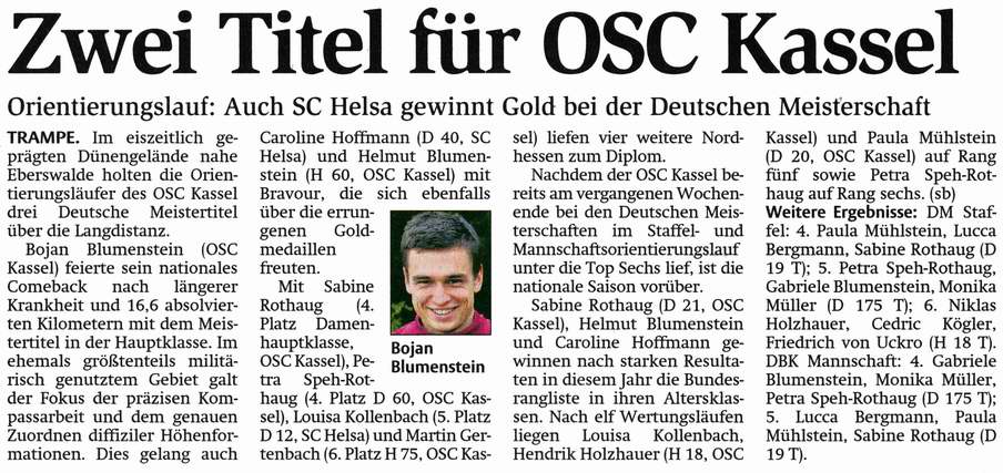 OL: Zwei Titel fr OSC Kassel