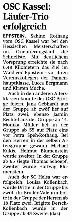 OL: OSC Kassel: Lufer-Trio erfolgreich