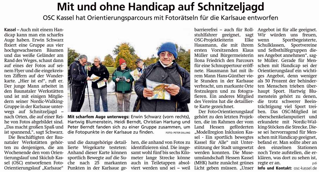 OL: Mit und ohne Handicap auf Schnitzeljagd